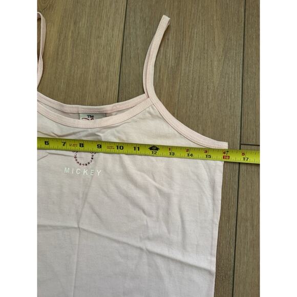Vintage Y2K Disney Store Baby Pink Mickey Rhinestone Tank Top NWT Straps - Picture 3 of 11